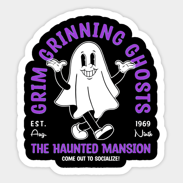 Grim Grinning Ghosts Sticker by Batg1rl